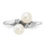 14k White Gold 5mm FW Cultured Pearl AA Diamond ring Y1880PL/AA
