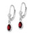 14k White Gold 6x4 Oval Garnet/January Earrings XBE289