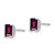 14k White Gold 6x4 Emerald Cut Rhodolite Garnet Stud Earrings XE65WRG