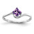 14k White Gold 4mm Princess Cut Amethyst ring Y4785AM