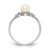 14k White Gold 5mm FW Cultured Pearl AA Diamond ring Y1860PL/AA