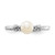 14k White Gold 5mm FW Cultured Pearl AA Diamond ring Y1860PL/AA