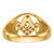 14k Men's Polished and Textured A Quality Diamond Masonic Ring Y7232A