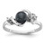 14k White Gold 5.5mm Black FW Cultured Pearl AA Diamond ring Y2017BP/AA