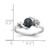 14k White Gold 5.5mm Black FW Cultured Pearl AA Diamond ring Y2017BP/AA