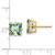 14k 8mm Square Green Quartz Earrings XE64AG