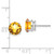 14k White Gold 8mm Citrine Checker Earrings XE75WCC