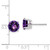 14k White Gold 7mm Amethyst Checker Earrings XE74WAC