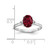 14k White Gold 8x6mm Oval Created Ruby VS Diamond ring Y4600CR/VS