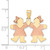 14k Two-Tone Small Double Girls Engravable Charm XK423