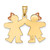 14k Two-Tone Small Double Girls Engravable Charm XK423