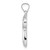 14k White Gold Polished Hollow Chai Symbol Pendant XR2009