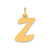 14k Polished Script Letter Z Initial Pendant YC1438Z