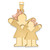 14k Two-Tone Big Girl and Little Girl Engravable Charm XK636
