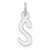 14K White Gold  Slanted Block Letter S Initial Charm YC1526S