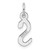 14K White Gold  Slanted Block Letter S Initial Charm YC1526S