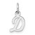 14k White Gold Small Script Letter D Initial Charm YC1527D