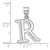 14kw Polished Etched Letter R Initial Pendant YC1437WR