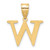 14k Polished Etched Letter W Initial Pendant YC1539W