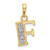 14K with Rhodium Diamond Letter F Initial Pendant YC1541F