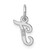 14k White Gold Small Script Letter T Initial Charm YC1527T