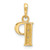 14K with Rhodium Diamond Letter P Initial Pendant YC1541P