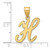 14K Script Letter H Initial Pendant YC1540H