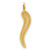 14k Polished CZ Large Italian Horn Pendant YC1583