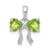 14k White Gold Polished Peridot Bow Pendant XBS579