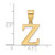 14k Polished Etched Letter Z Initial Pendant YC1539Z