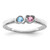 14k White Gold Synthetic Family Jewelry Ring XMR85/2WSY
