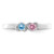 14k White Gold Synthetic Family Jewelry Ring XMR85/2WSY