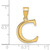 10K Polished Etched Letter C Initial Pendant 10YC1437C