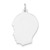 14k White Plain Medium.009 Depth Facing Left Engravable Boy Charm XWM61/09