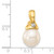 14K .01ct Diamond 9-10mm White Rice FWC Pearl Pendant XP5293
