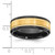 Chisel Black Zirconium Brushed and Polished with Yellow IP-plated Center 8mm Band ZCR110-9.5
