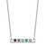 14KW 5 Birthstone w/ 18k Rhodium Plated Bezels Small Bar Necklace XNA1086/5W