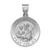 14k White Gold Polished and Satin St Joseph Medal Hollow Pendant XR1340