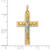 14k Two-tone Polished and Twisted Hollow INRI Crucifix Pendant XR2036
