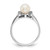 14k White Gold 6mm FW Cultured Pearl AA Diamond ring Y1842PL/AA