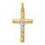 14k Two-tone INRI Hollow Crucifix Pendant XR298