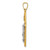 14k Two-tone Polished Lattice Textured INRI Crucifix Pendant XR1666