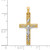 14k Two-tone Polished Lattice Textured INRI Crucifix Pendant XR1666