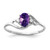 14k White Gold 6x4mm Oval Amethyst AA Diamond ring Y2149AM/AA
