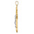 14k Two-tone Hollow Polished Woven Fleur de Lis Crucifix XR1858