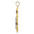 14k Two-tone Polished Hollow INRI Crucifix Twisted Cross Pendant XR2032
