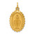 14k Solid Polished/Satin Medium Oval Scalloped Miraculous Medal XR1752