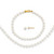 14k 3-4mm FW Cultured Pearl 14in Necklace, 5in. Bracelet & Earring Set XF502SET
