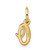 10k Small Script Initial O Charm 10YC1556O