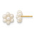 14k 2-3mm White Button Freshwater Cultured Pearl Flower Earrings XF618E